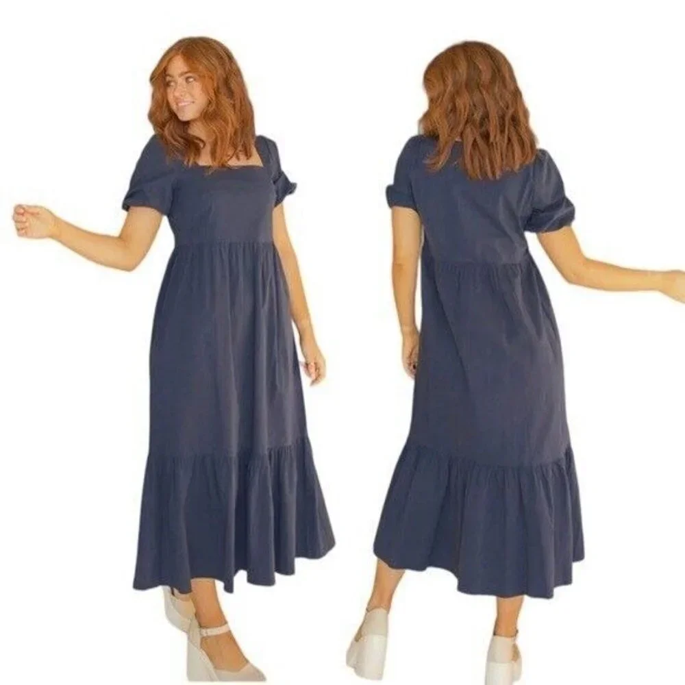 Mod REF THE ZARIA DRESS NAVY SQUARE NECK SIZE SMALL STYLE DR2436 - Picture 13 of 13